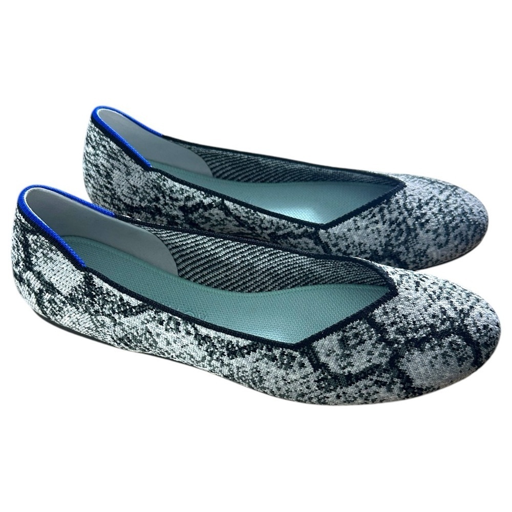 Rothy's The Flat Round Toe Knit Python Ballet Shoes Women's Size 11